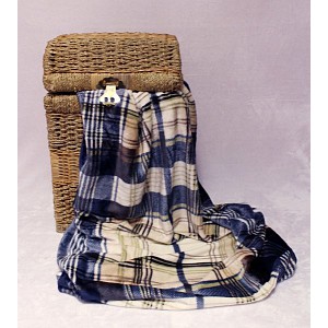 Deka mikroflanel 150x200 - Modré káro