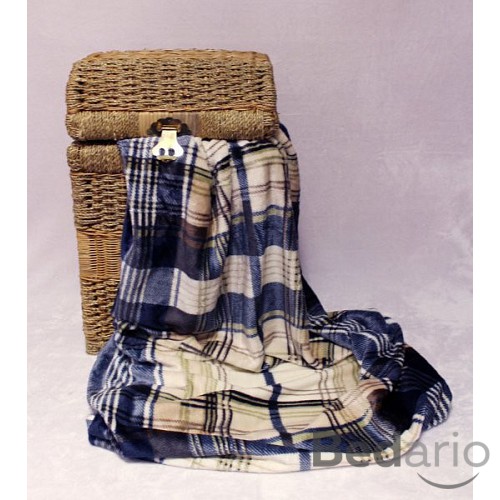 Deka mikroflanel 150x200 - Modré káro