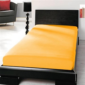 Jersey prostěradlo 90x200 Premium - Sluneční žlutá