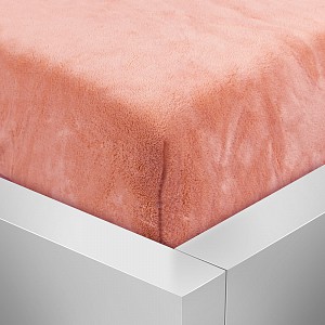 Mikroplyšové prostěradlo 90x200 Elegance - Lososová