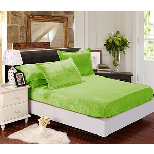 Mikroplyšové prostěradlo 90x200 Elegance - Zelená