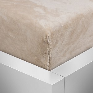 Mikroplyšové prostěradlo 90x200 Elegance - Béžová