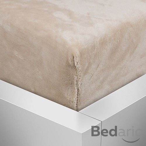 Mikroplyšové prostěradlo 90x200 Elegance - Béžová