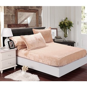 Mikroplyšové prostěradlo 180x200 Elegance - Béžová