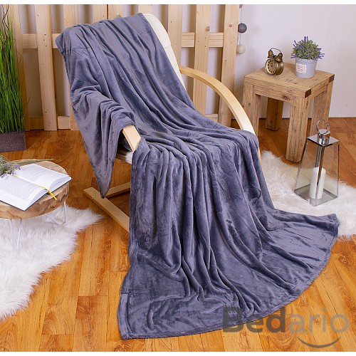 Mikroflanelová deka Premium 230x200 Tmavě šedá