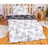 Bavlněné povlečení listy černo-bílé 140x200+70x90