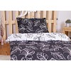 Bavlněné povlečení listy černo-bílé 140x200+70x90