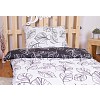 Bavlněné povlečení listy černo-bílé 140x200+70x90