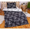 Krepové povlečení listy černo-bílé 140x200 70x90