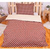 Bavlněné povlečení puntík čokoláda-smetana 140x200+70x90