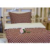Krepové povlečení puntík čokoláda-smetana 140x200 70x90