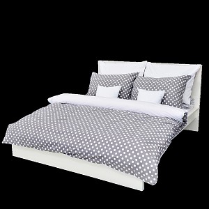 Bavlněné povlečení puntík šedý 140x200+70x90