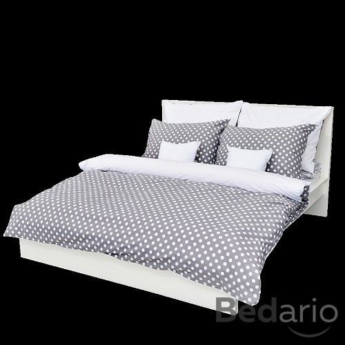 Bavlněné povlečení puntík šedý 140x200+70x90