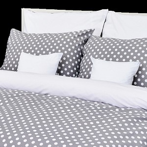 Bavlněné povlečení puntík šedý 140x200+70x90