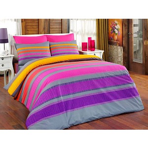 Bavlněné povlečení ELLE fialová 220x200+2x70x90