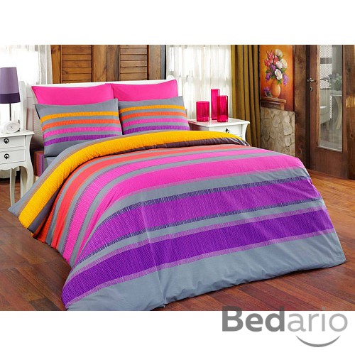 Bavlněné povlečení ELLE fialová 220x200+2x70x90