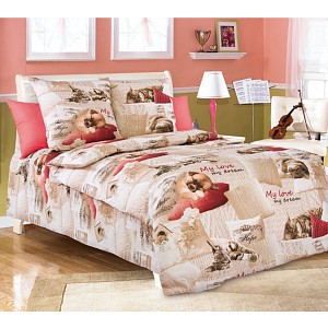 Bavlněné povlečení MAZLÍČEK 140x200+70x90