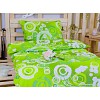 Bavlněné povlečení kruhy zelené 140x220+70x90