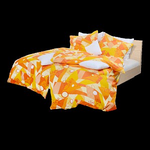 Krepové povlečení planeta oranžová 140x220+70x90