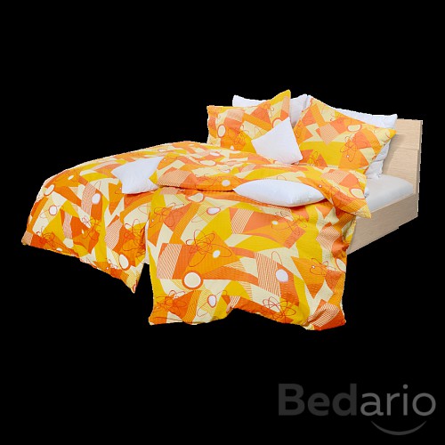 Krepové povlečení planeta oranžová 140x220+70x90