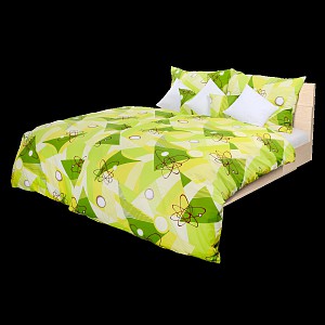 Krepové povlečení planeta zelená 140x220+70x90