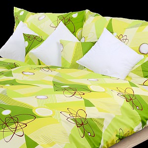 Krepové povlečení planeta zelená 140x220+70x90