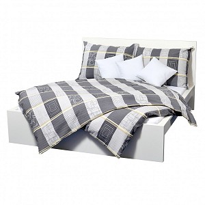 Krepové obdélník šedo-béžový pruh 140x220+70X90