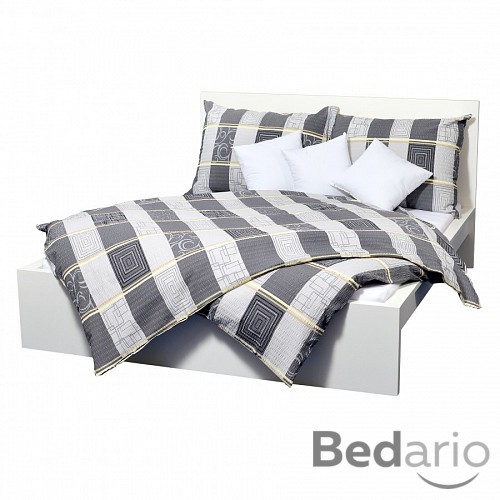 Krepové obdélník šedo-béžový pruh 140x220+70X90