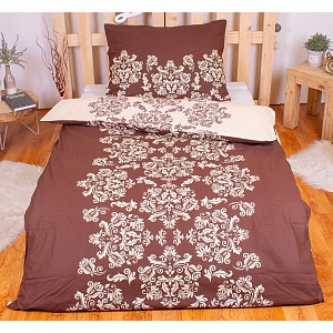 Bavlněné povlečení venzel hnědý 140x200+70x90