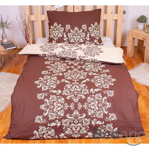 Bavlněné povlečení venzel hnědý 140x200+70x90