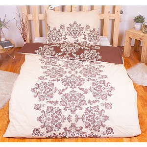 Bavlněné povlečení venzel hnědý 140x200+70x90