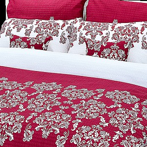 Krepové povlečení venzel vínový 140x200+70x90