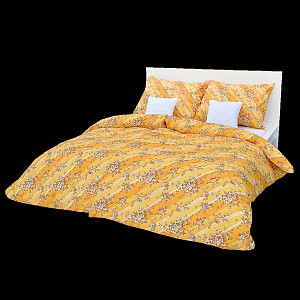 Bavlněné povlečení jabloň žlutá 140x200+70x90