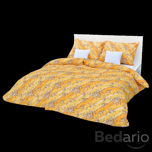 Bavlněné povlečení jabloň žlutá 140x200+70x90