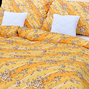 Bavlněné povlečení jabloň žlutá 140x200+70x90