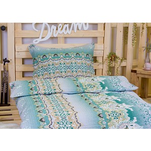 Krepové povlečení Persie zelená 140x220+70x90