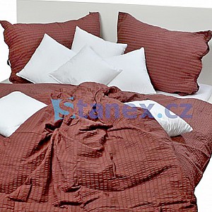 Krepové povlečení jednobarevné hnědé 140x220+70x90