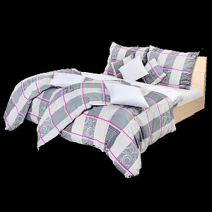 Krepové povlečení obdélník šedý 140x220 70x90