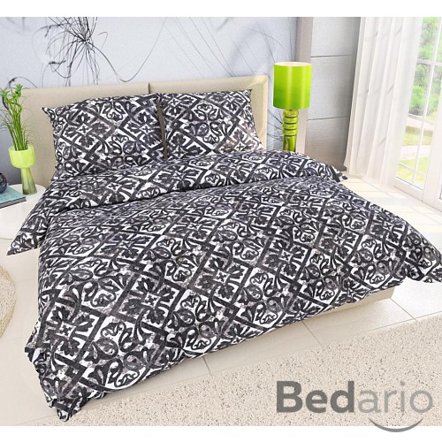 Prodloužené bavlněné povlečení PORTO šedé 140x220+70x90