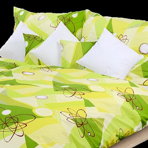 Krepové povlečení planeta zelená 140x200+70x90