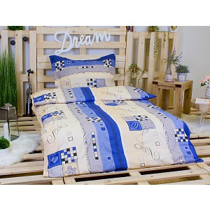 Krepové povlečení tetris modrý 140x200 70x90