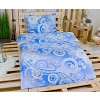 Krepové povlečení kruhy modré 140x200 70x90