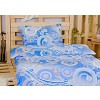 Krepové povlečení kruhy modré 140x200 70x90