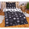 Krepové povlečení orbit černo-bílý 140x200+70x90
