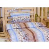 Krepové povlečení ornament modrý 140x200+70x90