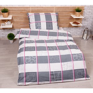 Bavlněné povlečení 140x200+70x90 Obdélník šedý