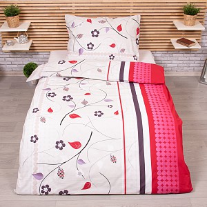 Bavlněné povlečení Estela vínová 140x200+70x90