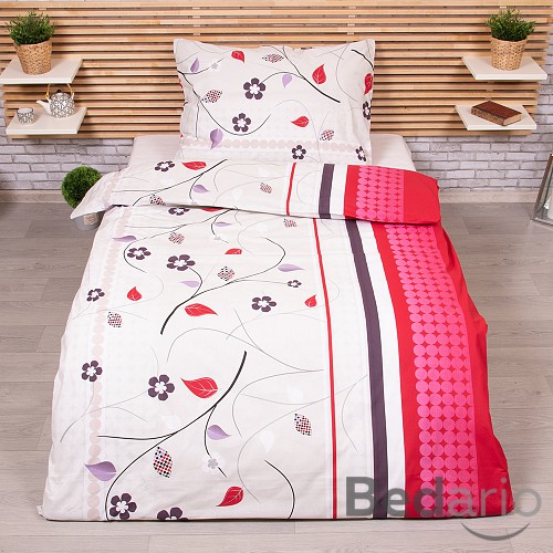 Bavlněné povlečení Estela vínová 140x200+70x90