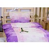 Bavlněné povlečení kostičky fialové 140x200+70x90