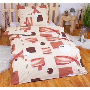 Bavlněné povlečení scarlet béžová 140x200 70x90